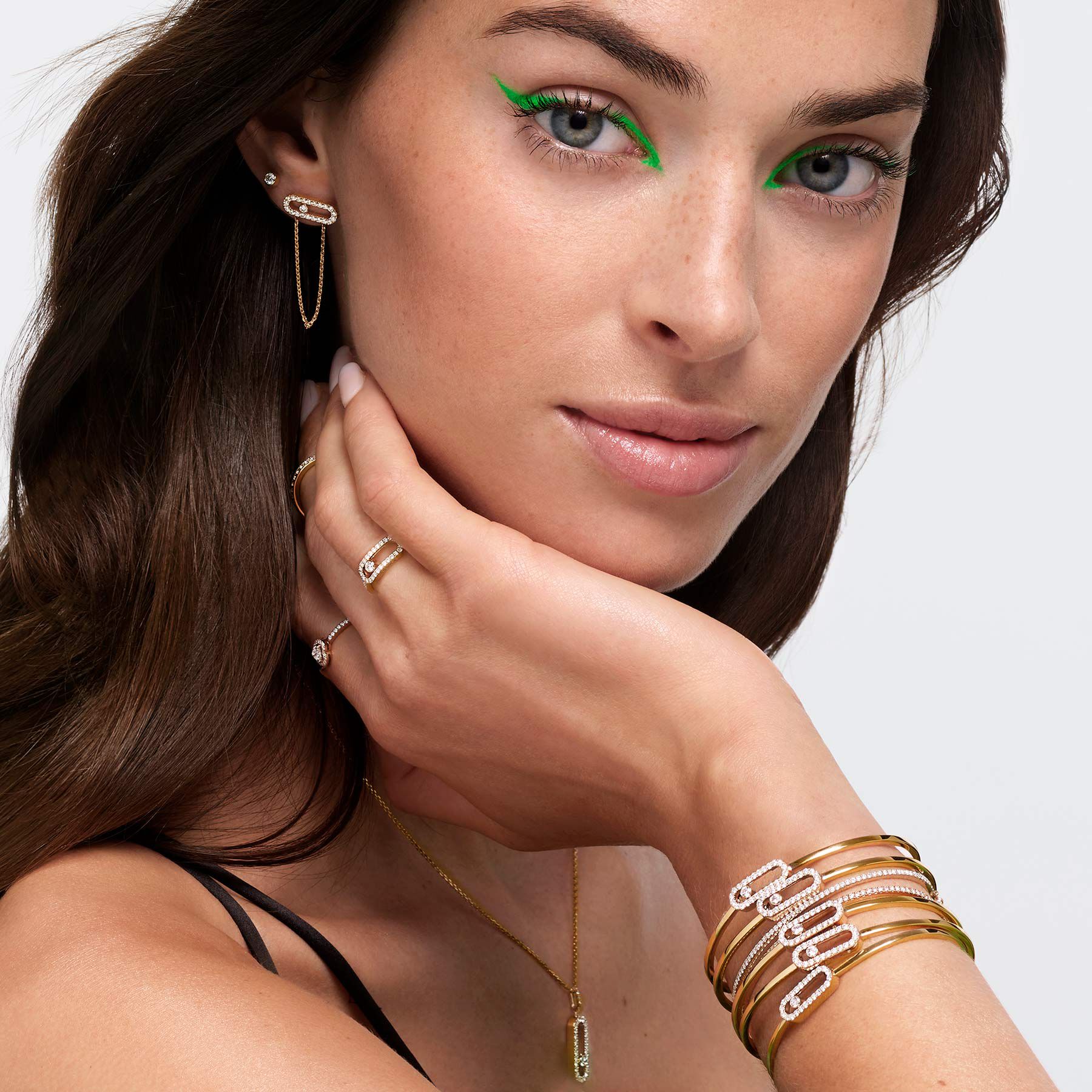 Messika Move Uno Medium Rose Gold and Diamond Flex Bangle